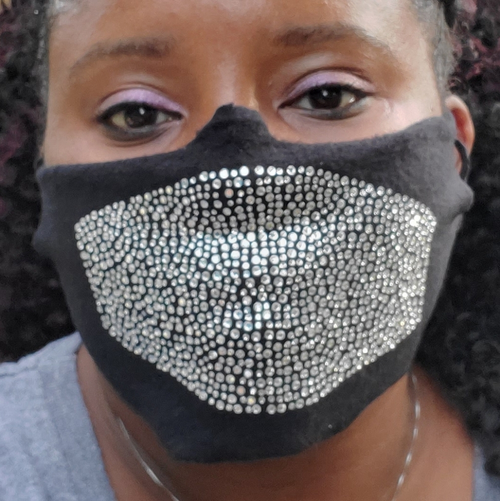 Rhinestone face cover